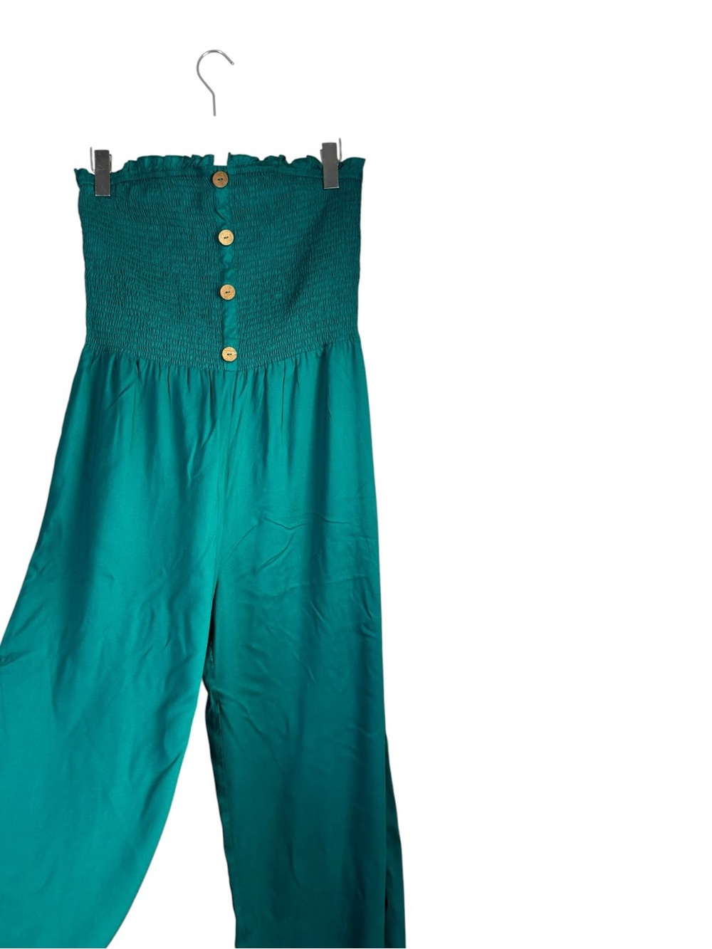 NAOO Nation AK Outfits 100% Rayon Smocked Strapless Jumpsuit Women’s Size L
